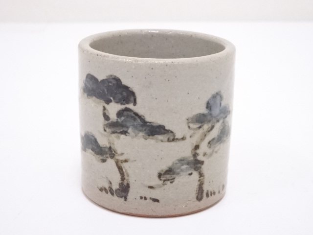 京焼　秋峰窯造　松画蓋置